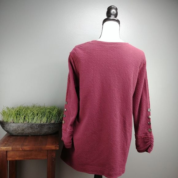 Neon Buddha Maroon Long Sleeved Sweatshirt - Picture 4 of 7
